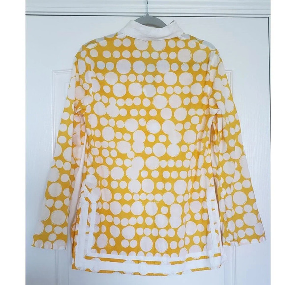 Michael  by Michael Kors tunic top Yellow White Circle Print Tunic MEDIUM - Picture 11 of 11